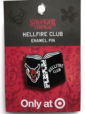 Stranger Things Pin Hellfire Club Enamel Lapel Pin Brooch Demon Logo Open Book